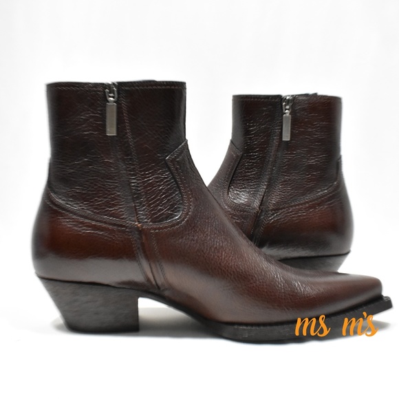 NWT Saint Laurent YSL Lukas Brown Ankle Boots EU44 - Picture 4 of 8
